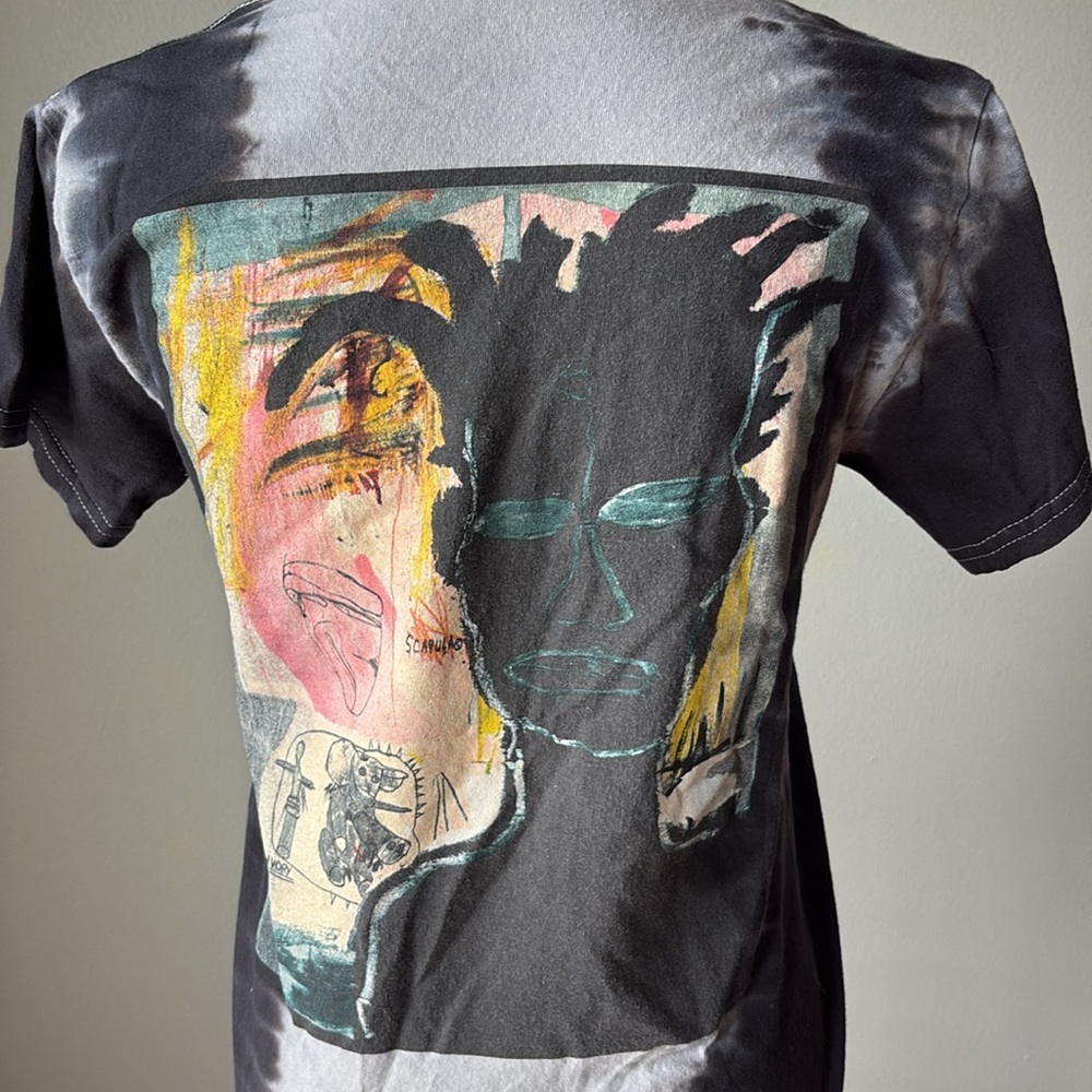 Jean-Michel Basquiat | Black and Gray Tie-Dye Shirt